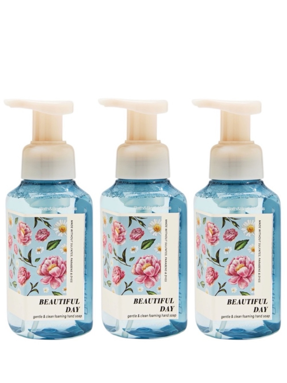NEW 🌺 Bath & Body Works 3-Pc BEAUTIFUL DAY Foaming Hand Soap Bundle